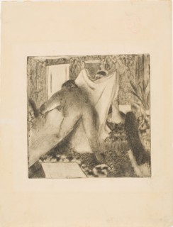 Leaving the Bath, 1879–80, Edgar Degas, French, 1834-1917, France, Drypoint and aquatint in black