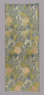 Panel, 1701/50, France or Italy, France, Silk, plain weave with supplementary brocading wefts and