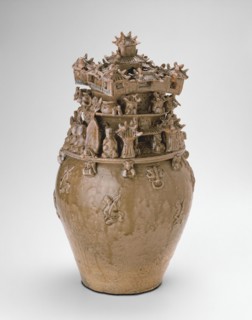 Funerary Urn (Hunping), Western Jin dynasty (A.D. 265–316), late 3rd century, China, Stoneware with