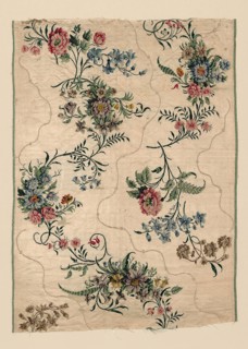 Panel, 1750s, England, Spitalfields, Spitalfields, Silk, warp-float faced satin weave with