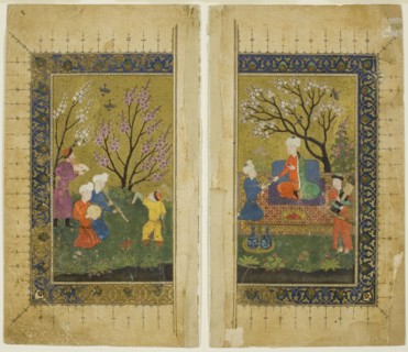 Garden Scene, Timurid dynasty (ca. 1370–1507), mid–15th century, Iran, possibly Shiraz, Herat,