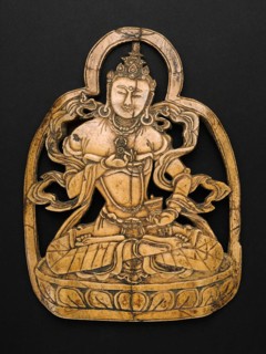Plaque of Vajrasattva, 17th century, Tibet, Tibet, Carved bone, 30 x 21.6 x 6.5 cm