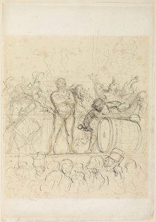 The Side Show (La Parade), 1865/67, Honoré Victorin Daumier, French, 1808-1879, France, Pen and