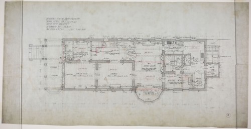 David Lewinsohn House, Chicago, Illinois, First Floor Plan, 1898, Fritz Frederick L. Foltz,