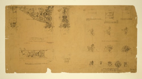 Auditorium Building, Chicago, Illinois, Plaster Details for Gallery, c. 1887, Adler and Sullivan,