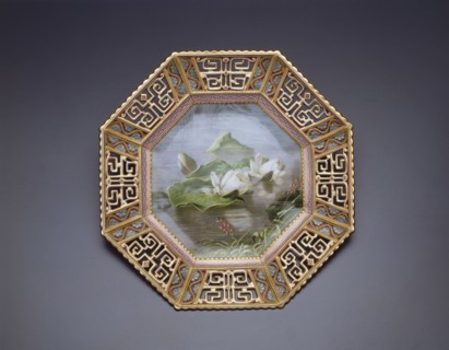 Plate with Water Lilies, c. 1885, Copeland Porcelain Factory, English, founded 1847, Painted by