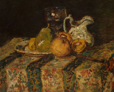 Still Life with Fruit and Wine Jug, 1874, Adolphe-Joseph-Thomas Monticelli, French, 1824-1886,