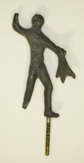 Statuette of Herakles, 4th/3rd century BC, Etruscan, Etruria, Bronze, 7.5 × 5 × 1.25 cm (2 7/8 × 2