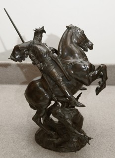 Saint George Slaying the Dragon, 1871, Emmanuel Frémiet, French, 1824-1910, France, Bronze, 49.9 ×