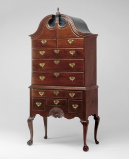 High Chest of Drawers, 1755/85, Attributed to John Goddard, American, 1723–1785, Newport, Mahogany