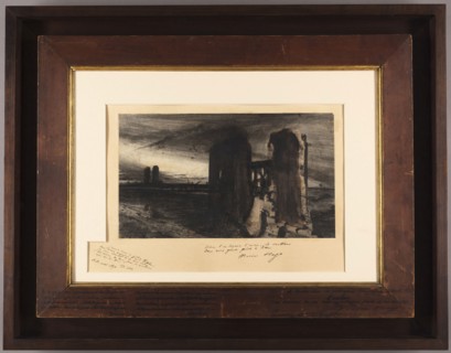 Landscape with Two Ruined Castles, 1847, Victor Marie Hugo, French, 1802-1885, France, Brush with