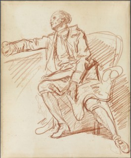 Seated Gentleman, c. 1769, Jean-Baptiste Greuze, French, 1725-1805, France, Red chalk on ivory laid