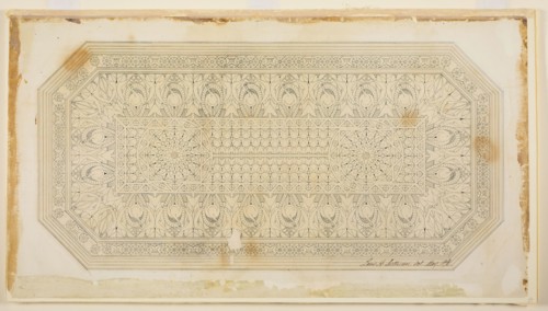 Ceiling Design with Peacock Motif, 1876, Louis H. Sullivan, American, 1856-1924, United States, Ink