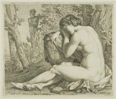 Resting Bacchante, c. 1790, Johann August Nahl, II, German, 1752-1825, Germany, Etching in black on