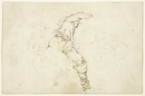 Man on Horseback, Raising Right Arm, n.d., Attributed to Stefano della Bella, Italian, 1610-1664,