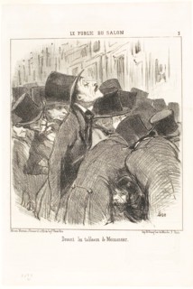In front of Meissonnier’s paintings, plate 3 from Le Public Du Salon, 1852, Honoré Victorin