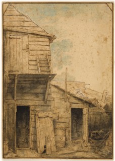 Farmyard, n.d., Attributed to Adriaen van Ostade, Dutch, 1610-1685, Holland, Pen and brown ink,