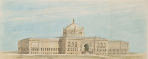 World’s Columbian Exposition Fine Arts Museum, Chicago, Illinois, Perspective, c. 1890–1891, John