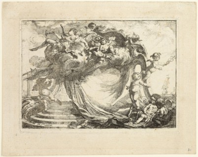 Vignette for an Address, 1752, Gabriel Jacques de Saint-Aubin, French, 1724-1780, France, Etching