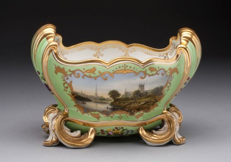 Flower Vase with view of Worcester, c. 1820, Worcester Porcelain Factory, Worcester, England,