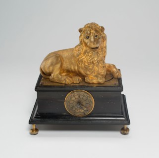 Automaton Clock in the Shape of a Lion, c. 1630, Augsburg, Germany, Gilt bronze, ebony, and metal,