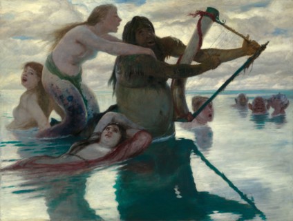 In the Sea, 1883, Arnold Böcklin, Swiss, 1827-1901, Switzerland, Oil on panel, 34 3/8 × 45 3/4 in.