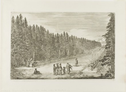 The Avenue of the Fountains, 1653/55, Stefano della Bella, Italian, 1610-1664, Italy, Etching on