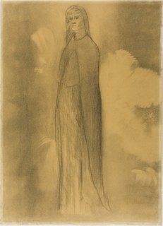 Beatrice, c. 1892, Odilon Redon, French, 1840-1916, France, Charcoal with stumping and erasing on