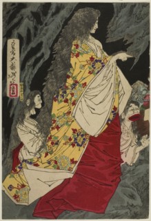 Supernatural Beings at Shirazunoyabu in Yawata, 1881, Tsukioka Yoshitoshi, Japanese, 1839-1892,