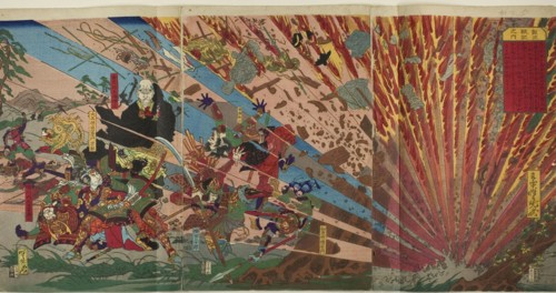 Battle of Nanba (Nanba senki no uchi), after 1871, Kawanabe Kyosai, Japanese, 1831–1889, Japan,