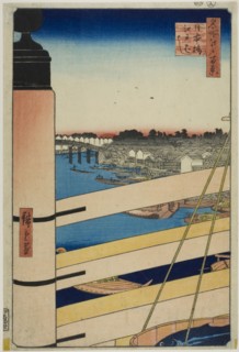 Nihon Bridge and Edo Bridge (Nihonbashi, Edobashi), from the series One Hundred Famous Views of Edo