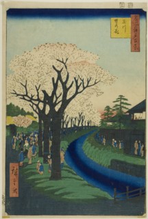 Blossoms on the Tama River Embankment (Tamagawa-zutsumi no hana), from the series One Hundred
