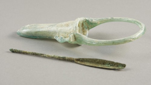 Cosmetic Container and Applicator, 4th century AD, Roman, Eastern Mediterranean, Italy, Glass and