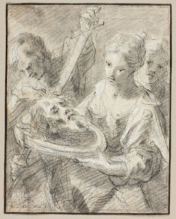 Salomé, 1605/10, Hans von Aachen, German, c. 1552-1615, Germany, Black chalk and brush and gray