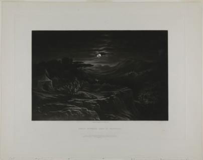 David Spareth Saul at Hachilah, from Illustrations of the Bible, 1835, John Martin, English,