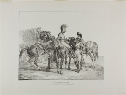 A Party of Life Guards, plate 5 from Various Subjects Drawn from Life on Stone, 1821, Jean Louis