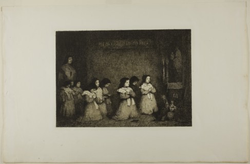The Prayer, 1862, Théodule Augustin Ribot (French, 1823-1891), published by Alfred Cadart (French,