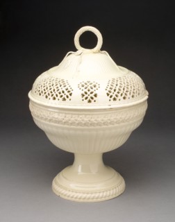 Chestnut Basket, c. 1790, Leeds Pottery, English, founded 1756, Yorkshire, Lead-glazed earthenware