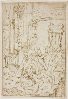 Study for the Rape of the Sabines, 1564/74, Circle of Jacopo Zanguidi, called Bertoia, Italian,