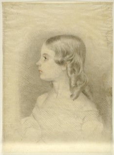Profile Portrait of a Girl, n.d., Paul A. Mulready, English, 1827-1855, England, Graphite and black