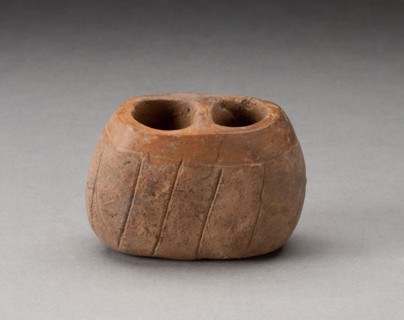 Double-Chambered Vessel, A.D. 100/700, Teotihuacan, Teotihuacan, Mexico, México, Ceramic, H. 7.3 cm
