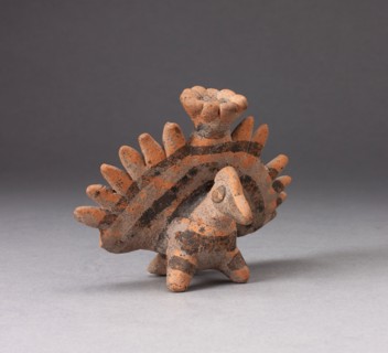 Miniature Figure in the Form of a Bird with Exaggerated Tailfeathers, c. A.D. 200, Colima, Colima,