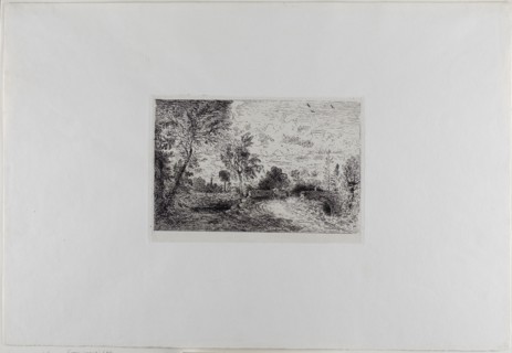 An Old Bridge at Salisbury, c. 1826, John Constable, English, 1776-1837, England, Etching on ivory