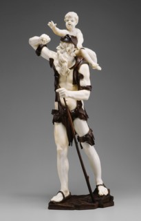 Old Beggar Carrying Child, 1735/50, Simon Troger, Austrian, 1683-1768, Austria, Ivory, fruitwood,