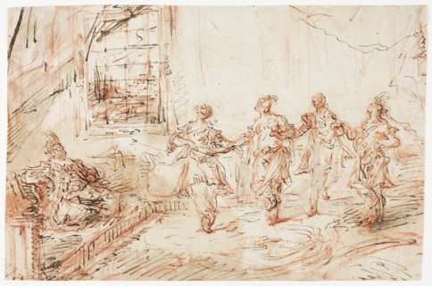 Harem Scene, n.d., Francesco Guardi, Italian, 1712-1793, Italy, Pen and brown and black ink, brush