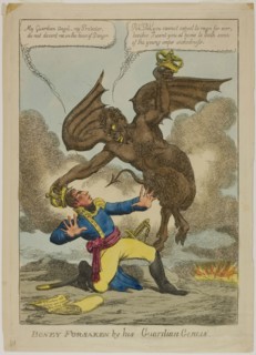 Boney Forsaken by his Guardian Genius, 1814, Charles Williams, English, active 1797-1830, England,