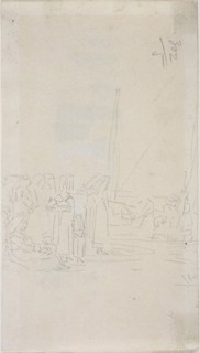 Breton Women on the Beach, 1867/68, Eugène Louis Boudin, French, 1824-1898, France, Graphite on