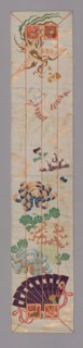 Ôhi (Stole), Meiji period (1868–1912), 1875/1900, Japan, Silk, gold-leaf-over-lacquered-paper