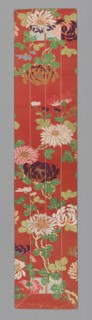 Ôhi (Stole), Meiji period (1868–1912), 1875/1900, Japan, Silk and gold-leaf-over-lacquered-paper