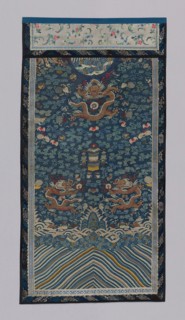 Panel (Furnishing Fabric), Qing dynasty (1644–1911), 1875/1900, Manchu, China, Center: silk and